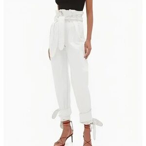 Re/done X The Attico Stylish Cream Paperbag Waist Pants jeans Size 26